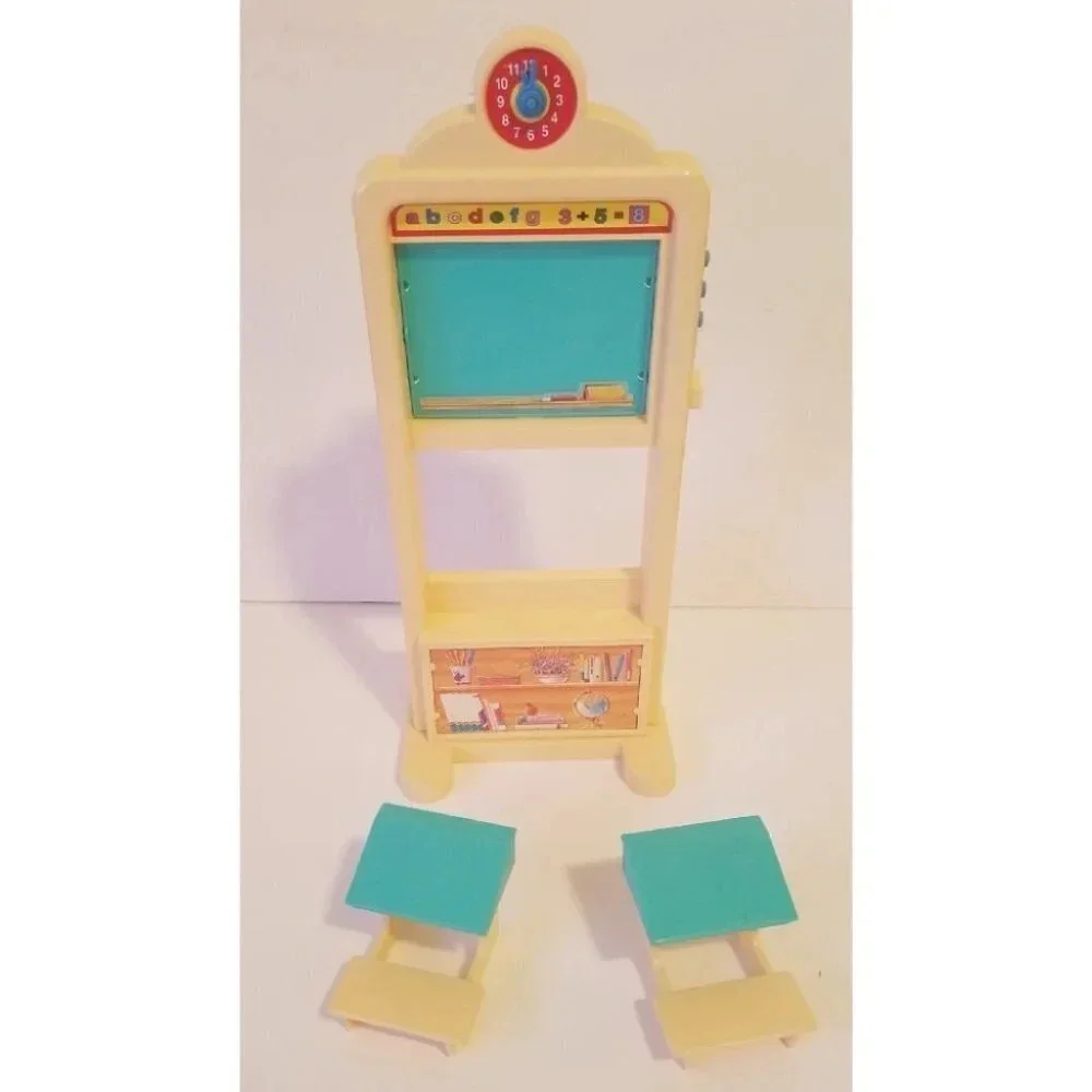 1990's Barbie Classroom Talking Chalkboard w/Desks